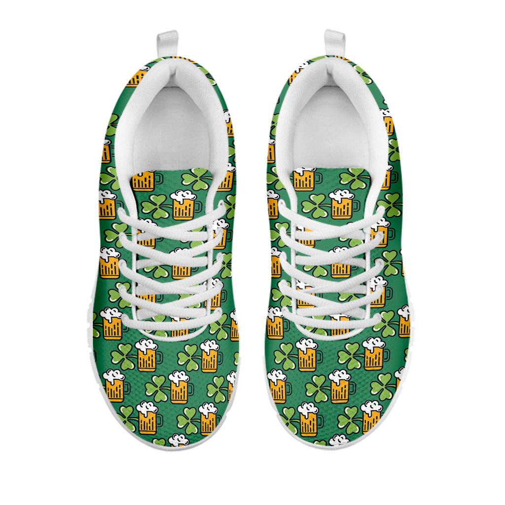 Cute Saint Patrick's Day Pattern Print White Sneakers