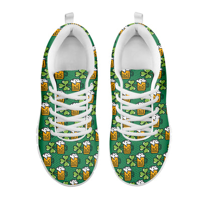 Cute Saint Patrick's Day Pattern Print White Sneakers