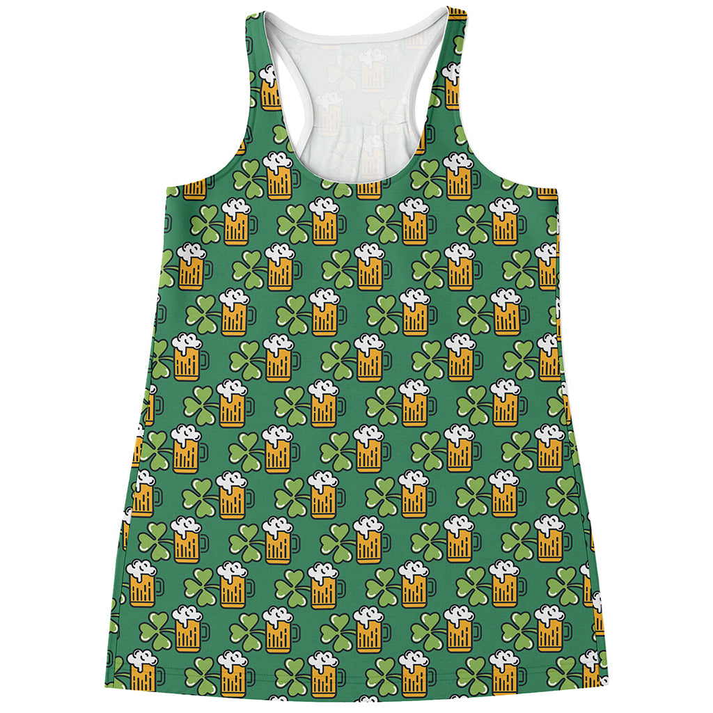 Cute Saint Patrick's Day Pattern Print Women's Racerback Tank Top