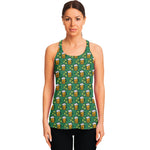 Cute Saint Patrick's Day Pattern Print Women's Racerback Tank Top