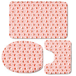 Cute Santa Claus Pattern Print 3 Piece Bath Mat Set