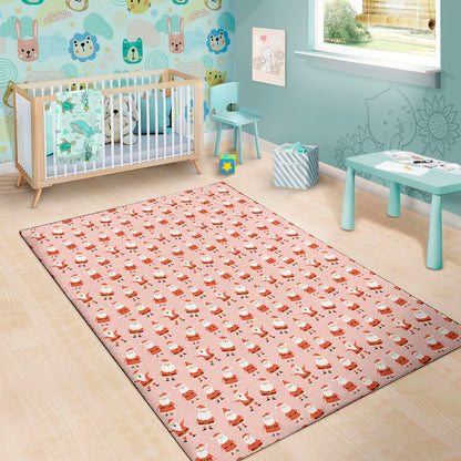 Cute Santa Claus Pattern Print Area Rug