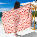 Cute Santa Claus Pattern Print Beach Sarong Wrap