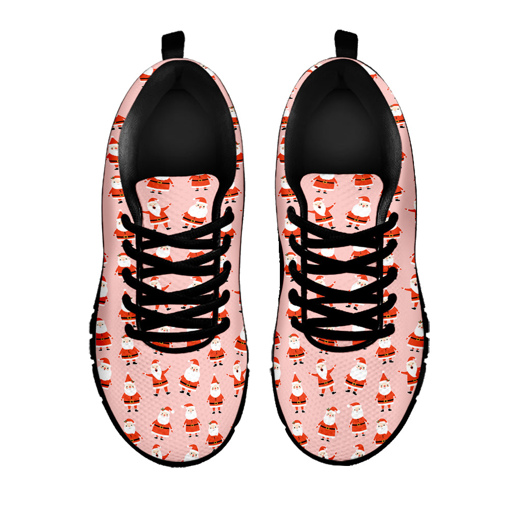 Cute Santa Claus Pattern Print Black Sneakers