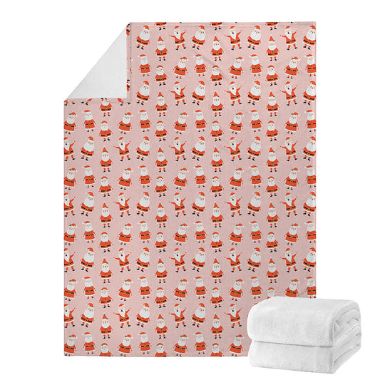 Cute Santa Claus Pattern Print Blanket
