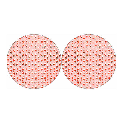 Cute Santa Claus Pattern Print Car Coasters