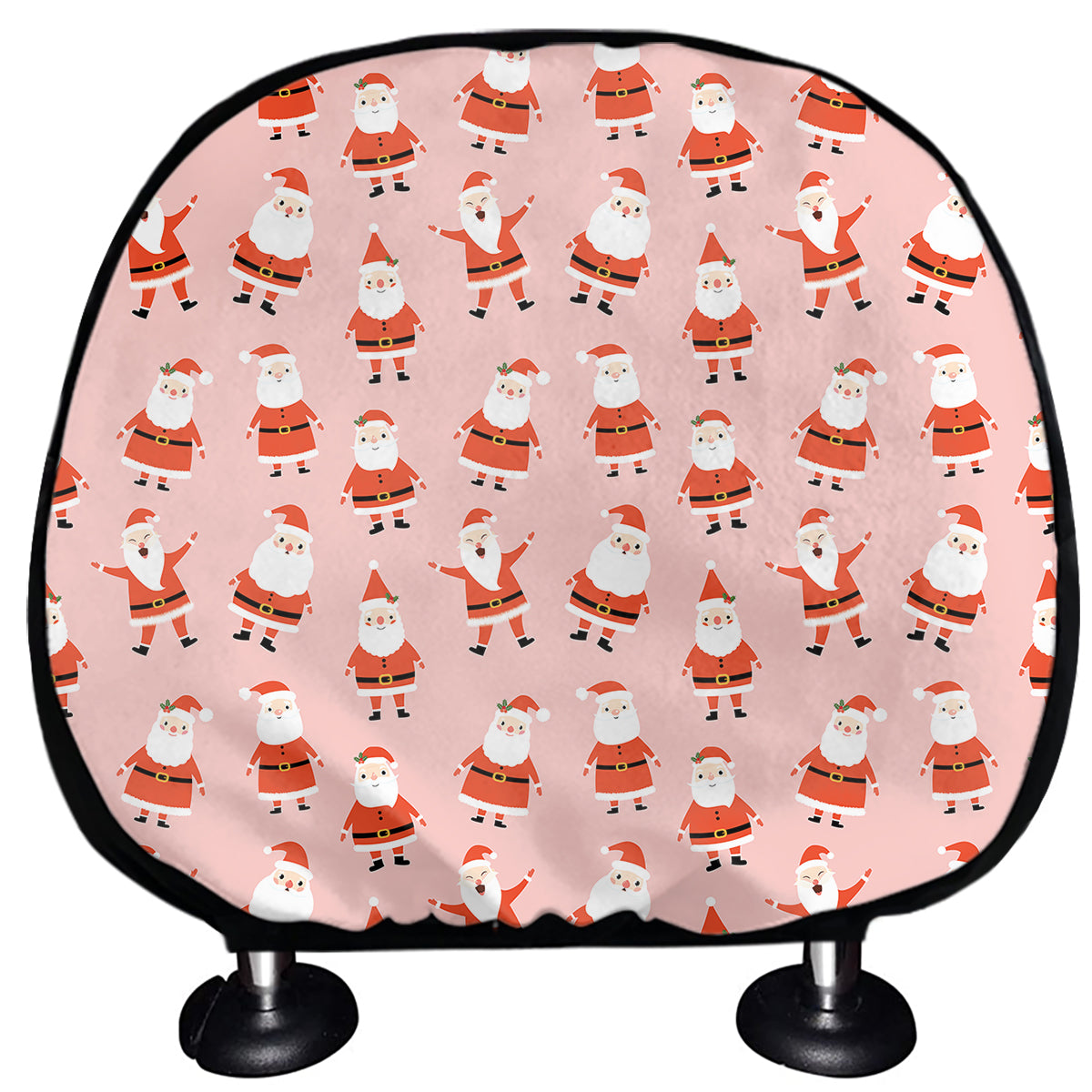 Cute Santa Claus Pattern Print Car Headrest Covers