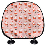 Cute Santa Claus Pattern Print Car Headrest Covers