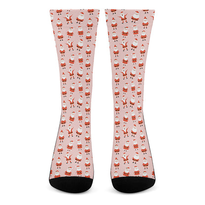 Cute Santa Claus Pattern Print Crew Socks
