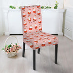 Cute Santa Claus Pattern Print Dining Chair Slipcover