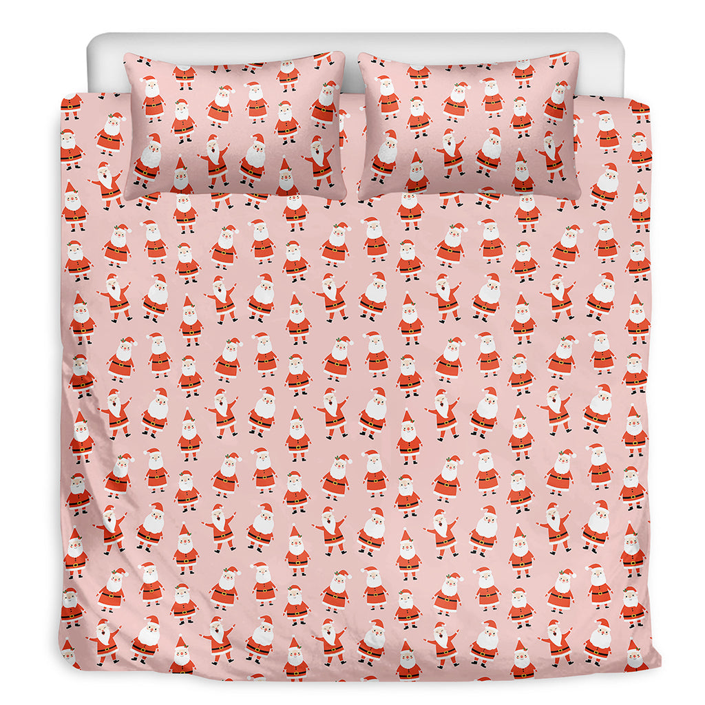 Cute Santa Claus Pattern Print Duvet Cover Bedding Set