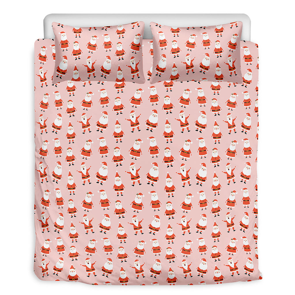 Cute Santa Claus Pattern Print Duvet Cover Bedding Set