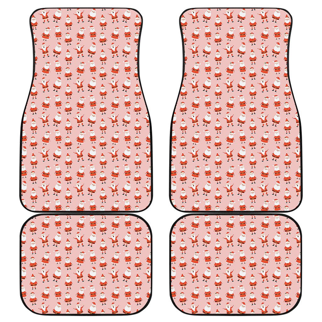 Cute Santa Claus Pattern Print Front and Back Car Floor Mats