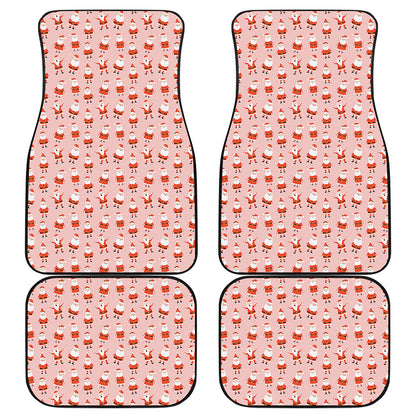 Cute Santa Claus Pattern Print Front and Back Car Floor Mats