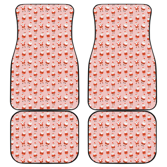 Cute Santa Claus Pattern Print Front and Back Car Floor Mats