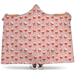 Cute Santa Claus Pattern Print Hooded Blanket