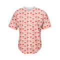 Cute Santa Claus Pattern Print Men's Baseball Jersey