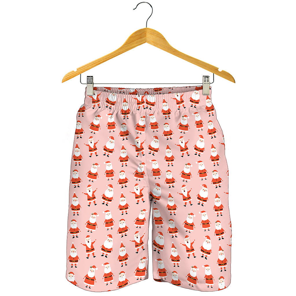 Cute Santa Claus Pattern Print Men's Shorts