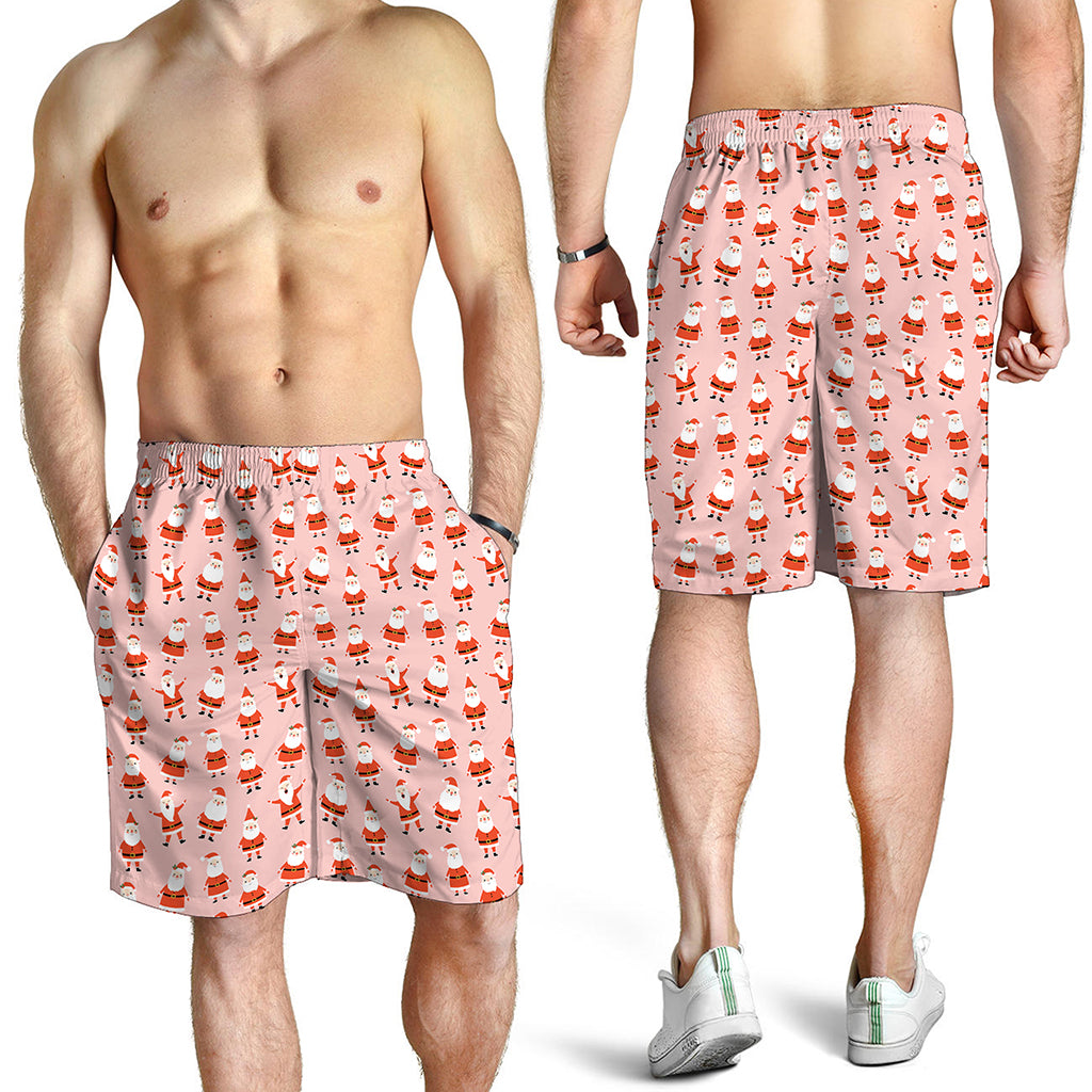 Cute Santa Claus Pattern Print Men's Shorts