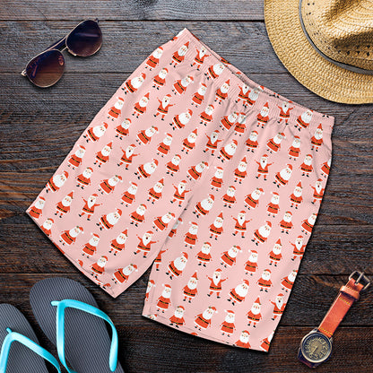 Cute Santa Claus Pattern Print Men's Shorts
