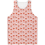 Cute Santa Claus Pattern Print Men's Tank Top