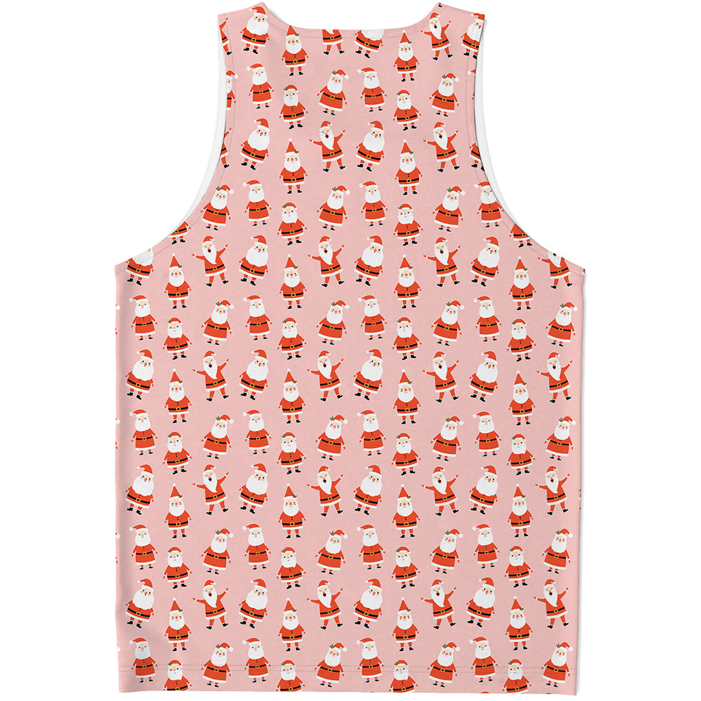 Cute Santa Claus Pattern Print Men's Tank Top