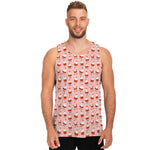 Cute Santa Claus Pattern Print Men's Tank Top