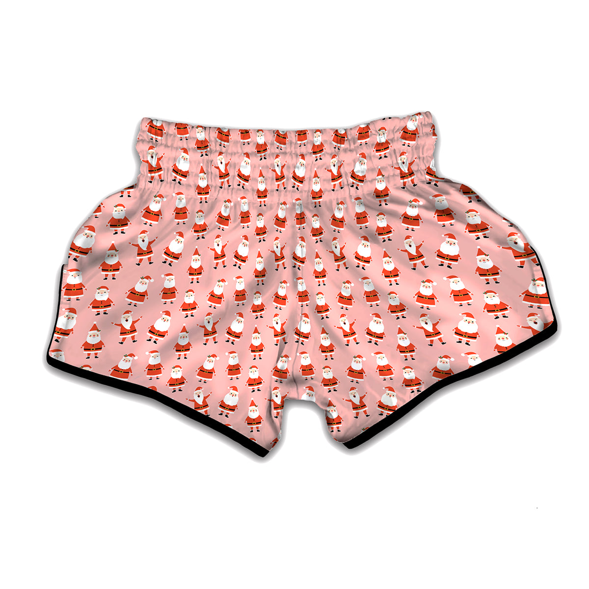 Cute Santa Claus Pattern Print Muay Thai Boxing Shorts