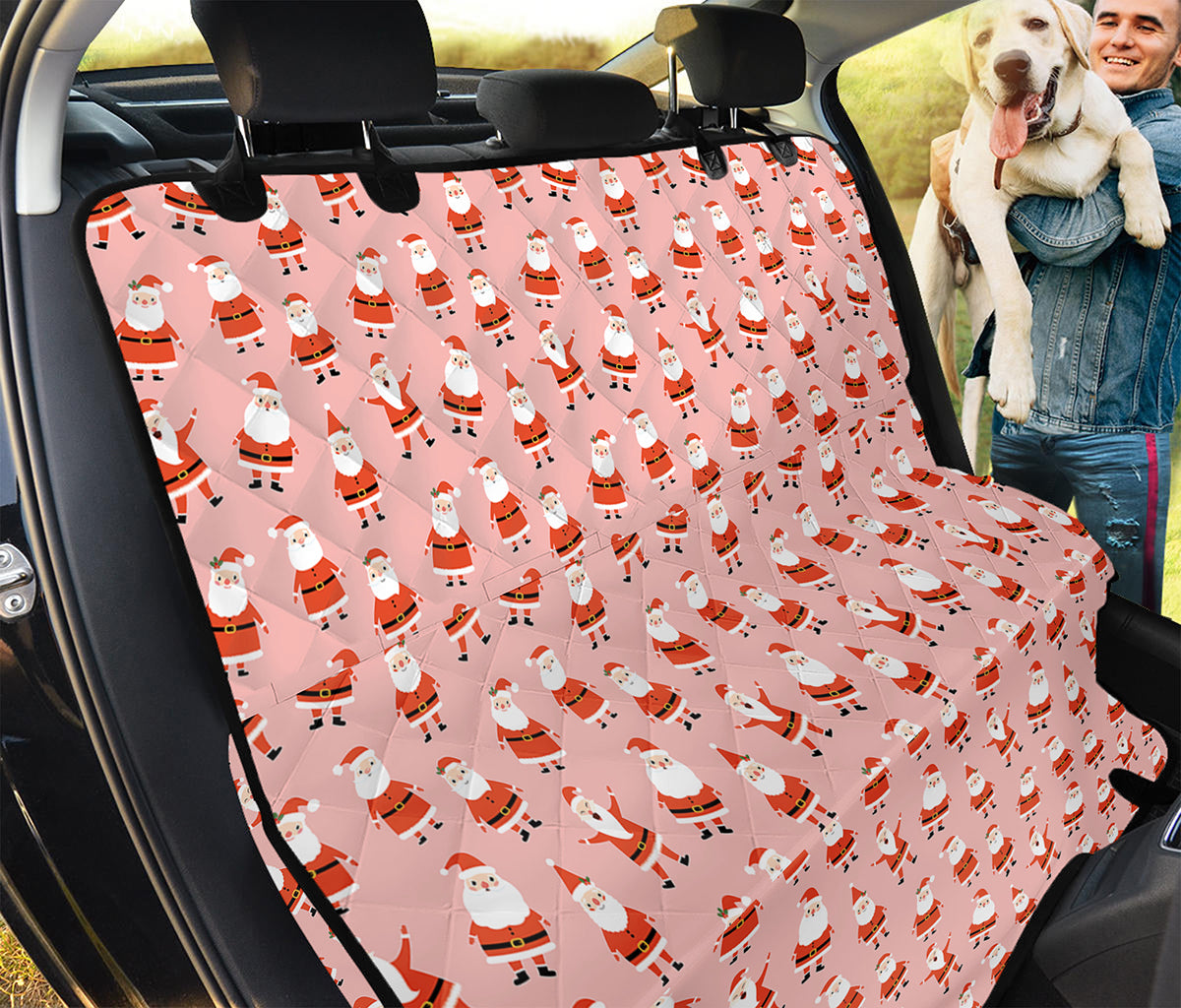 Cute Santa Claus Pattern Print Pet Car Back Seat Cover