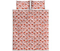 Cute Santa Claus Pattern Print Quilt Bed Set