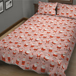 Cute Santa Claus Pattern Print Quilt Bed Set