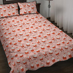 Cute Santa Claus Pattern Print Quilt Bed Set