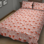 Cute Santa Claus Pattern Print Quilt Bed Set