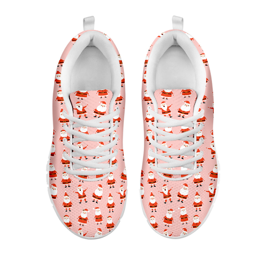 Cute Santa Claus Pattern Print White Sneakers