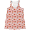 Cute Santa Claus Pattern Print Women's Racerback Tank Top