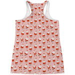 Cute Santa Claus Pattern Print Women's Racerback Tank Top