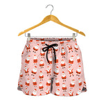 Cute Santa Claus Pattern Print Women's Shorts