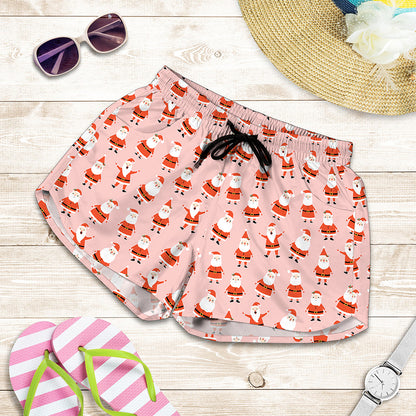 Cute Santa Claus Pattern Print Women's Shorts