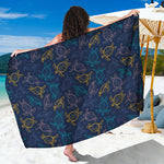 Cute Sea Turtle Pattern Print Beach Sarong Wrap