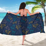 Cute Sea Turtle Pattern Print Beach Sarong Wrap