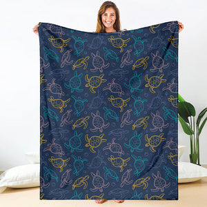 Cute Sea Turtle Pattern Print Blanket