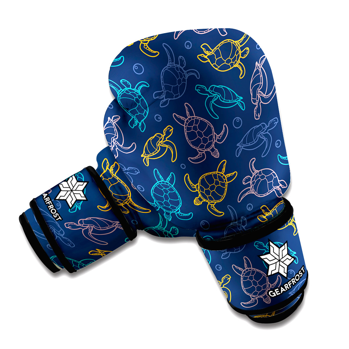 Cute Sea Turtle Pattern Print Boxing Gloves