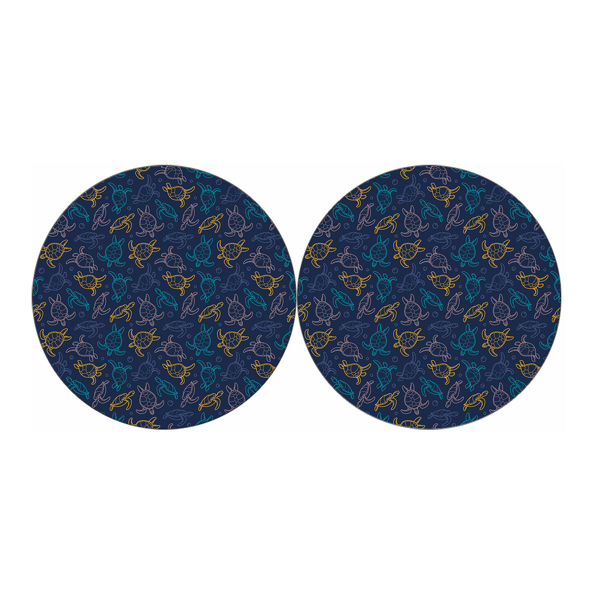 Cute Sea Turtle Pattern Print Car Coasters