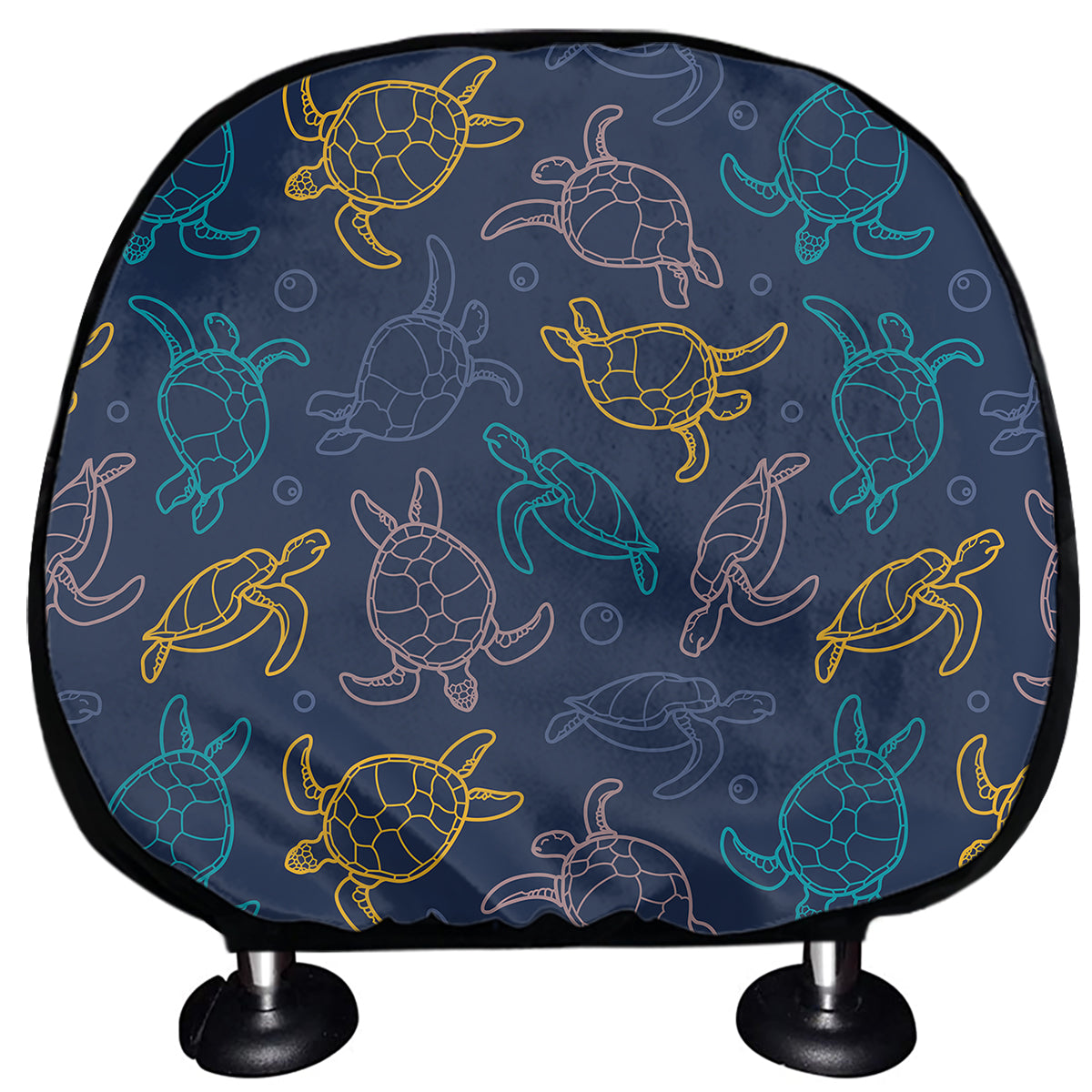 Cute Sea Turtle Pattern Print Car Headrest Covers