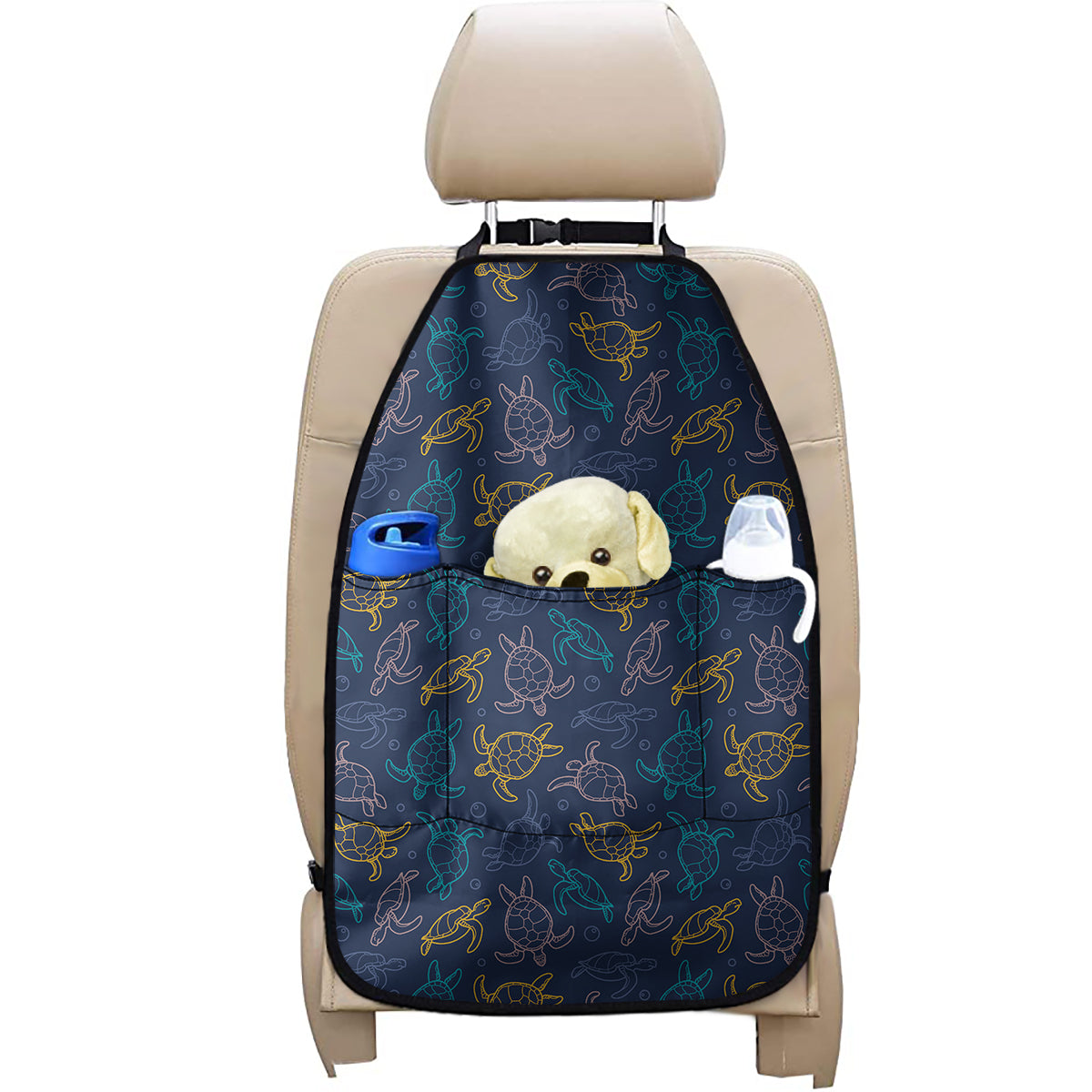 Cute Sea Turtle Pattern Print Car Seat Organizers