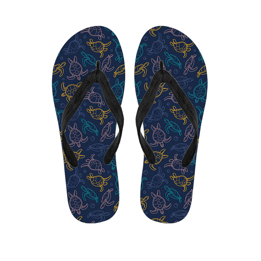 Cute Sea Turtle Pattern Print Flip Flops