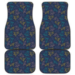 Cute Sea Turtle Pattern Print Front and Back Car Floor Mats