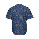 Cute Sea Turtle Pattern Print Men's Baseball Jersey