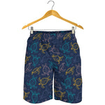 Cute Sea Turtle Pattern Print Men's Shorts