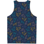 Cute Sea Turtle Pattern Print Men's Tank Top